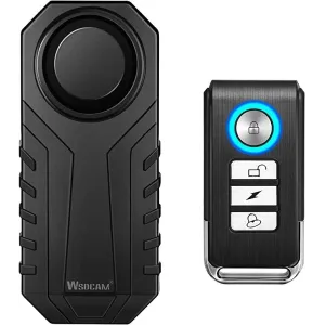 Wsdcam 113dB Bike Alarm Wireless Vibration Motion Sensor Waterproof Remote Motorcycle Alarm