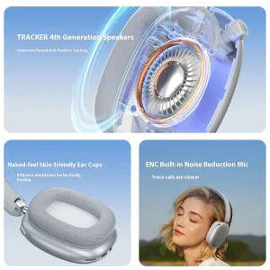 SY-T9 Gaming Headset Wireless bluetooth Headphone 40mm Driver Unit Spatial Audio ENC Noise Cancelling 20H Playback Support 3.5mm Audio TF Playback Breathable Earmuffs Headphones with Mic