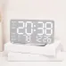 Electronic Wall Clock Temperature Humidity Display Metal Brushed Multifunctional Wall Clock Digital LED Electronic Alarm Clock