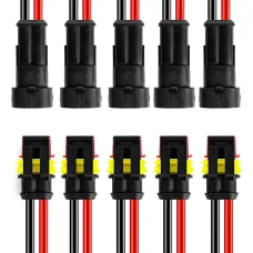 240Pcs 20 Kits 2 Pin Connector Automotive Electrical Connectors Quick Connect 2 Pin Wire Connectors Waterproof Connector 2 Way Wire Connector