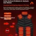 Electric Heated Vest Black 4-button 21 Heating Zones 3 Gear Adjustable Temperature USB Interface Winter Warm Jacket