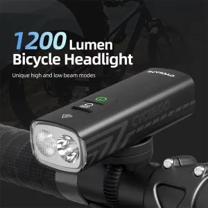 CYCLAMB1200 Lumens Bike Headlight 2500mAh IPX6 Waterproof Type-Charging Front Lights for Outdoor Road Cycling Safety