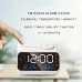 Multi-Functional LED Voice Control Clock Hygrometer FM Radio Dual Alarms Adjustable Brightness Temperature Humidity Display USB Charging
