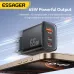 [GaN Tech] ESSAGER RC65WCF 65W 3-Port USB PD Charger USB-A+2USB-C PD3.0 QC4.0 PPS Fast Charging Wall Charger Adapter EU Plug for iPhone 17 17Pro Max 16 15 14 for Xiaomi 17pro for Huawei Mate XTs for SAMSUNG for OPPO