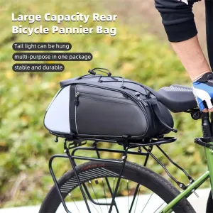 XANE4L Bicycle Pannier Bag Multi-Purpose Wear-resistant Bike Rear Rack Bag Night Reflective Cycling Camel Bag for MTB