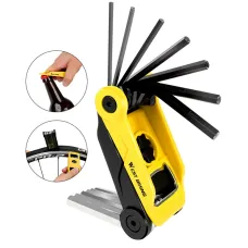 WESBIKING 16 In 1 Bicycle Repair Tools Portable Folding Hexagon Socket Tool Multi-function Wrench Tire Lever Bottle Opener Combination Set