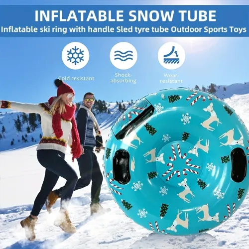 95cm Thickened Snow Tube Cold-resistant Snow Mat Inflatable Snow Tube with Anti-rollover Design