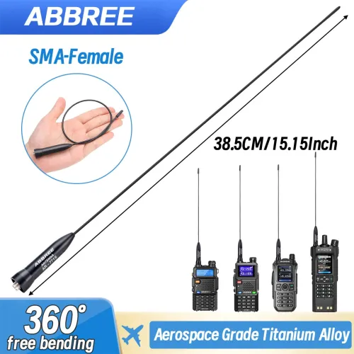 ABBREE AR-771S SMA Female Universal Soft Antenna For Baofeng UV5R UV5RH BF888S Quansheng