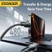 ESSAGER ES-X70 5A 100W USB-A/Type-C to Type-C/iP Digital Display Cable Fast Charging Data Transmission Tinned Copper Core Line 0.25M/1M/2M Long for iPhone 16 16 Pro 15 14 13 for Huawei Pura X for Xiaomi 15 Ultra for Samsung Galaxy S25 Ultra