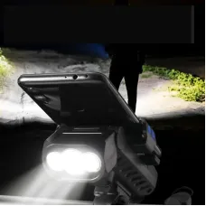3 in 1 500LM Brightness Bike Headlight 3000mAh Battery IPX6 Waterproof 3 Light Modes 120 Rotation Phone Holder with 120dB Horn for Night Cycling