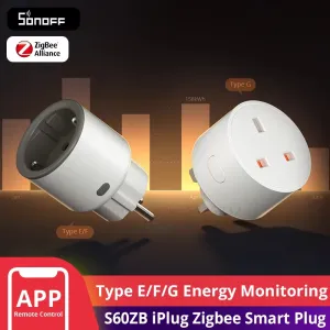 SONOFF S60ZB Type F/E iPlug Zigbe Smart Plug Energy Monitoring Wireless Socket Timer Smart Switch Voice Control with Alexa Google Home