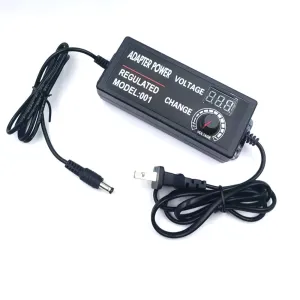 9-24V2A Adjustable Voltage Adapter with Clear Display Universal Input 100-240V High Efficiency Perfect for Various Devices Worldwide