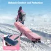 DashingNoah Rolling Ski Bags with Wheel, 155cm-175cm Padded Waterproof Snowboard Bag for Air Travel, Fits Single Ski & Skis with 3 Separation Storage, Unisex Adjustable Length, Pink