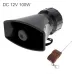 100W 7 Sound 12V 24V Car Police Vehicle Number Plate with Remote Control Warning Siren Horn for Car Truck Vehicle Motorcycle