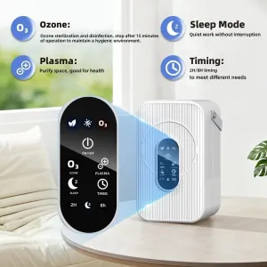 Tevorex A02 3-in-1 Mini Air Purifier with H13 HEPA,100m/h CADR, Ultra-Quiet, Portable Odor Eliminator for Home, Bedroom & Bathroom