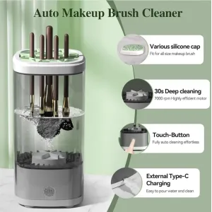 Automatic Electric Makeup Brush Cleaner Machine Automatic Makeup Brush Washer & Holder Quick Efficient for Deep Cleaning