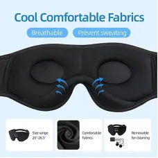 KALOA3Contoured Cup Design Eye Yoga Mask Music Play Comfortable Sleeping Headphones with Built-in HSpeaker Mask For Quick Sleep