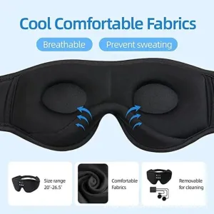 KALOA3Contoured Cup Design Eye Yoga Mask Music Play Comfortable Sleeping Headphones with Built-in HSpeaker Mask For Quick Sleep