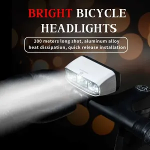 OFFBONDAGWireless Remote Control Bicycle Headlight 200 Meter Long Throw Portable Aluminum Alloy Waterproof Type-Charging Bike Front Light for Outdoor MTB Night Riding Safety