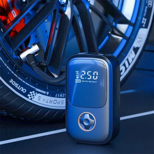 120W Portable Wireless Air Pump 1800mAh Battery 4 Inflation Modes Type-Rechargeable Mini Power Bank Bike Pump for Bicycle Car Motorbike Football