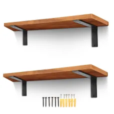 4PCS Wall Mounted Floating Shelves Holder DIY Storage Shelving Display Bracket