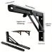 8inch Stainless Steel Folding Shelf Brackets Heavy Duty 90 Degree Wall Mount Space Saving Support for Tables Benches Shelves Includes Screws and Anchors Easy Installation Black