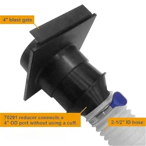 4" To 2-1/2" Hose Tapered Adapter Dust Collection Reducer Fitting Vacuum Attachment Plastic Cone Shape for Woodworking Workshop