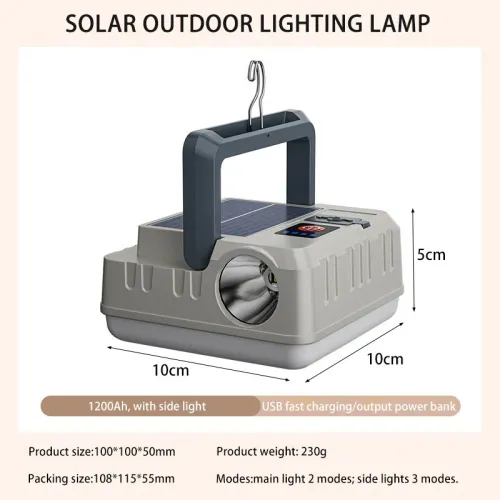 Solar Camping Lantern Flashlights USB Rechargeable Hanging Power Bank Waterproof Lights for Camping Hurricanes Emergency Power Outages Indoor Outdoor