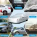 190T Polyester Car Full Covers All Weather Automobiles Outdoor With Windproof Strap 6 Reflective Strips for Sedans Coupes Silver UV Risistant Rainproof Dustproof Snowproof