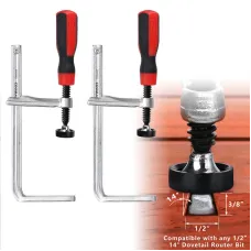 ENJOYWOOD 160x60mm Heavy Duty Dovetail Clamp with Soft-Grip Handle Woodworking Clamping Tool for Joinery Work