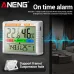 ANENG AP01 Thermohygrometer Clock with Backlit LCD Display Real-Time Temperature and Humidity Monitor Built-in Alarm and Calendar Type-C Charging