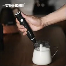 MHW-3BOMBER Electric Milk Frother Handheld Milk Foam Maker 304 Stainless Steel Handheld Egg Foamer Whisk for Home Kitchen
