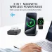 Bakeey QI2 Certified 3 in 1 Foldable 15W Magnetic Wireless Charger 10000mAh Fast Charging Station Portable Power Bank Battery Pack for iPhone 16 15 14