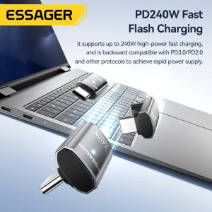 ESSAGER ES-OTG31 USB4 Adapter 40Gbps Data Transfer 240W PD Fast Charging 8K Video Output Aluminum Alloy Mobile Phone Adapter