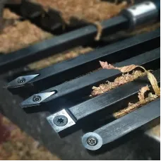 GANWEI Carbide Wood Lathe Truning Tools Wood Chisel Diamond Shape Round and Square Turning Tool Grip Handle