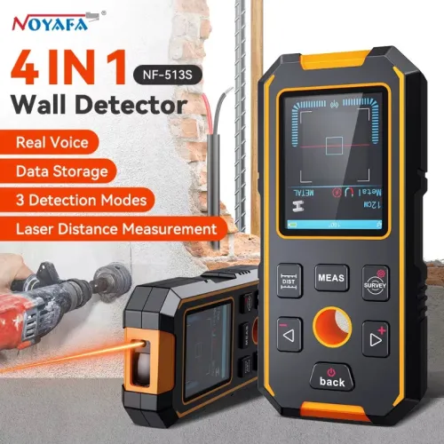 NOYAFA NF-513S Wall Metal Detector Laser Distance Meter 40m Depth Measurement Multifunctional Tool AC Wire Pipe Wood probe IP54 Compact Design