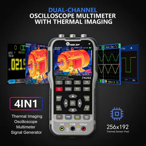 AV TOOLTOP TH202 256x192 Thermal Imaging Oscilloscope Multimeter Resolution 80MHz Bandwidth 200MSa/s Sampling Rate True RMS Digital Meter