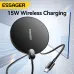 ESSAGER ES-WX15 15W Wireless Charger with LED Power Display Fast Wireless Charging Pad for Smart Phones for iPhone 16 16 Pro 15 14 13 Pro Max for Huawei Pura 80 Ultra for SAMSUNG for XIAOMI