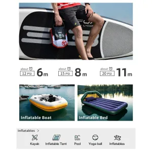 WaveRite 20PSAir Pump for Paddle Board, High Pressure Electric Air Pump for Paddle Board Inflator and Deflator with 12 V DCar Connector