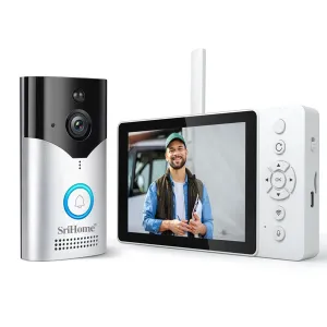 SriHome SH054-DH002 4MP HD WiFi Wireless Video Intercom System Doorbell Camera 120 Viewing Angle PIR Motion Sensor Infrared Night Vision