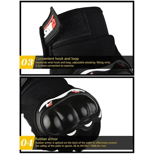 XANEMotorcycle Gloves Breathable Full Finger Racing Hard Shell Gloves Outdoor Sports Protection Riding Cross Dirt Bike Gloves