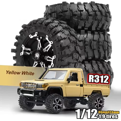 4PCS Tires Metal Wheel Rims 86mm for MNRC MN168 1/12 RC Cars Vehicles Models Spare Parts Accessories R312