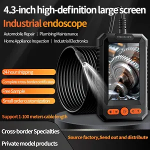 4.3-inch 1080P HD IPS Industrial Endoscope 8mm Waterproof IP67 2600mAh Battery USB-C Inspection Camera