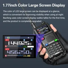 Baofeng UV-5RH PRO GPS Walkie Talkie Multi Band Wireless Copy Frequency NOAA Long Range Two Way Ham Radio Rechargeable Portable Handheld Communication Device