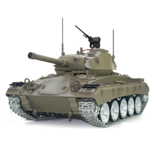 Tongde Model Chaffee M24 RTR 1/16 2.4G RC Battle Tank Smoke Sound Shooting LED Light Simulated Vehicles Model RTR Toys