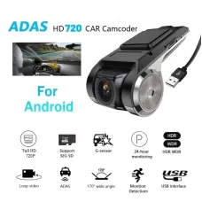 USB Car DVR Dash Cam Android ADAS LDWS FCWS Voice Alarm Warning Wide Angle Video Loop Recording Floating Display G-Shock For DVD Android Player Navigation Unit Auto Audio