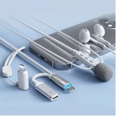 BORZOI BTSK-01 Sound Card Professional USB-C Sound Card bluetooth Dual DSP Chipset 360 Sound Pickup Plug and Play for Live Streaming KTV Gaming Podcast Conference