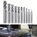 10PCS 4 Flutes End Mill Bits 2-12mm Straight Milling Cutter Straight Shank Drill Bits for Wood / Steel / Titanium