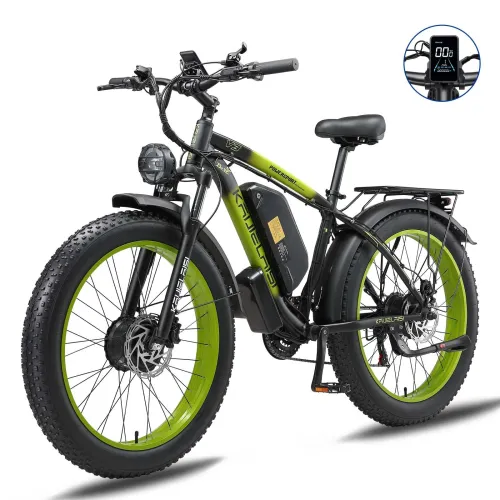USA Direct KETELEV3 Electric Bike 48V 1000W*2 Dual Motors Recommended Top Speed 25KM/H 23AH Battery 26*4.0inch Tires 65KM Max Mileage 200KG Max Load Electric Bicycle