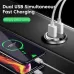 200W Dual USB Car Charger Fast Charging for iPhone QC3.0 Mini USB Car Phone Charger for Xiaomi for Samsung Huawei Honor